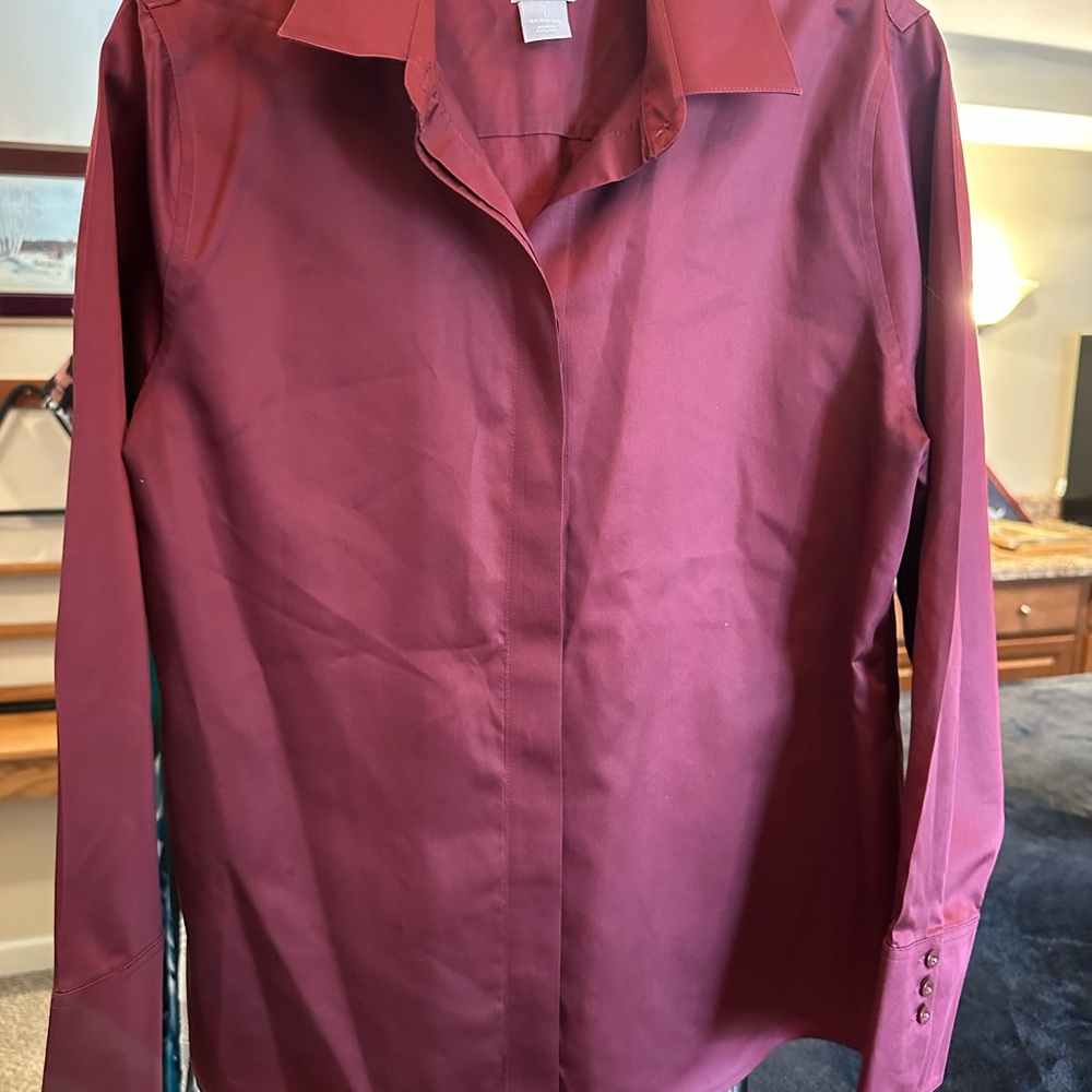 Burgundy Button-Up Shirt